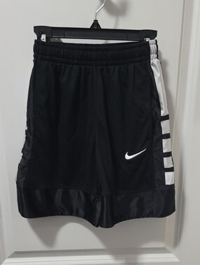 Nike Black Shorts with White Accents and Swoosh